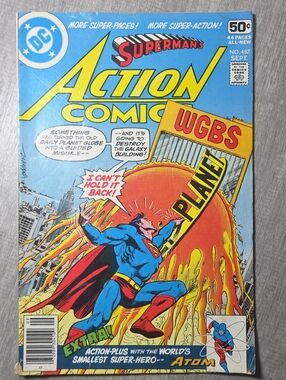 DC Action Comics Cover Art - Blue/Red/Yellow